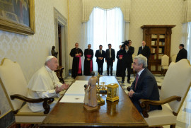 Ermenistan Cumhurbaşkanı Serj Sarkisyan Vatikan'da