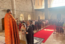 Malatya'daki Ermeni Kilisesi'nde düğün töreni