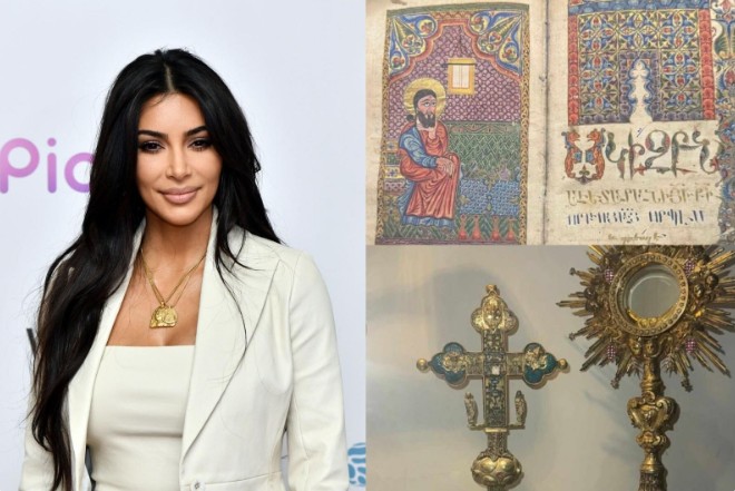 Kim Kardashian milyonlarca takipçisine San Lazzaro Adası'ndaki Ermeni el yazması koleksiyonunu gösterdi