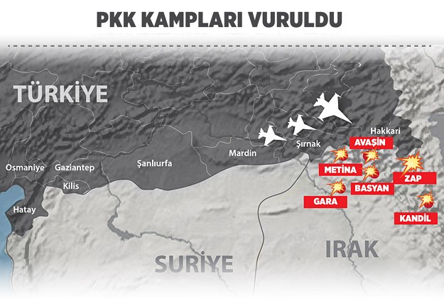Թուրքական օդուժը PKK-ին հասցրել է մինչ օրս եղած հարվածներից ամենամեծը