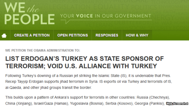 Թուրքիային ահաբեկչական երկիր հռչակելու առաջարկով ԱՄՆ-ում ստորագրահավաք է սկսվել