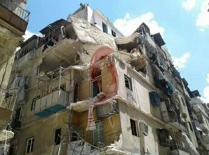 Halep'teki Nor Gyuğ Ermeni mahallesi bombardman altında
