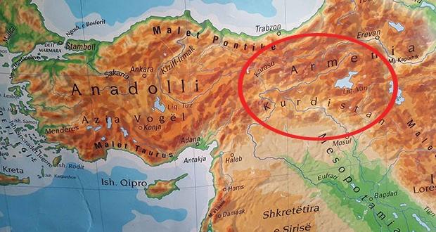 Կոսովոյում դպրոցներին հատկացվել էին քարտեզներ, որտեղ Թուրքիայի մի մասը ներառված էր Հայաստանի սահմանների մեջ