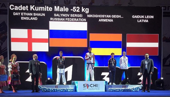 Ermeni genç sporcu, Avrupa 21 Yaş Altı Karate Şampiyonası'nda bronz madalya kazandı