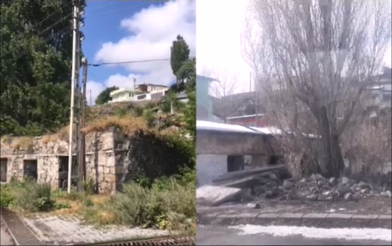 Kars’ta Ermeni büyük şairin evini yıktılar (video)