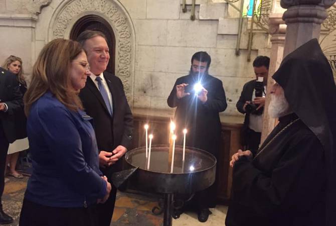 ABD Dışişleri Bakanı Kudüs’te Kutsal Kabir kilisesinin Ermeni bölümünü ziyaret etti