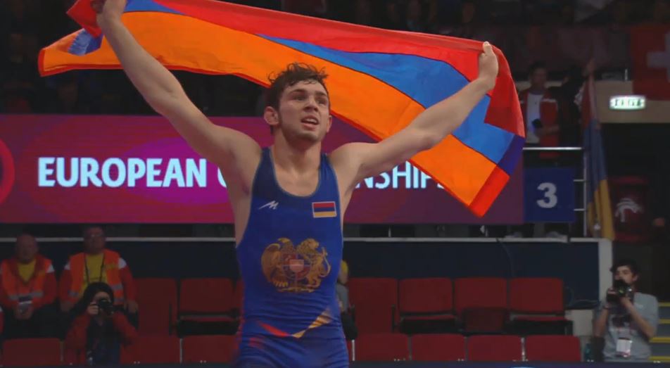 Avrupa Güreş Şampiyonasında Ermenistan’ı temsil eden güreşçi şampiyon oldu (video)