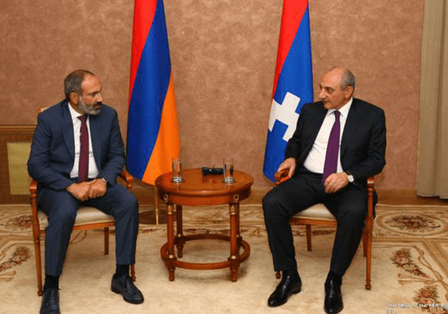 Nikol Paşinyan ve Bako Sahakyan Artsakh'ın başkentinde bir araya geldi