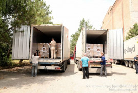 Ermenistan, Suriye'ye gıda malzemelerinden oluşan 140 ton insani yardım gönderdi
