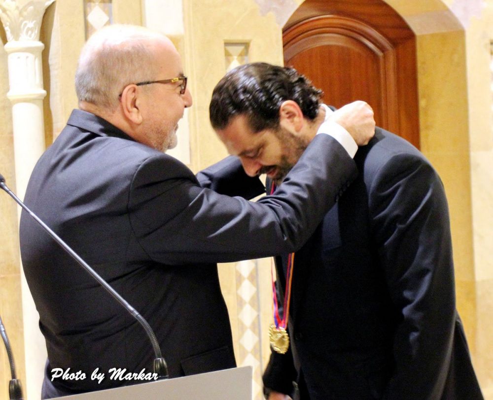 Ermeni derneğinden Lübnan Başbakanı Hariri’ye ödül