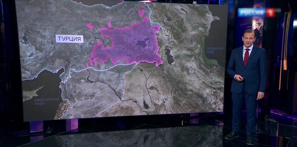 Карта показанная по каналу ''Россия 1'' стала причиной истерии в Турции