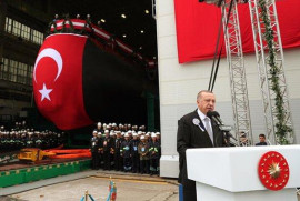 В Турции спустили первую в истории страны подводную лодку