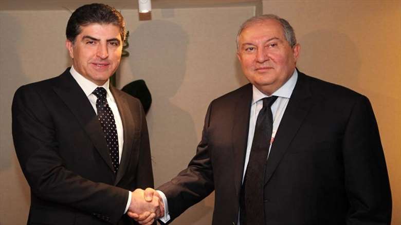 Ermenistan Cumhurbaşkanı, Davos'ta Neçirvan Barzani ile görüştü