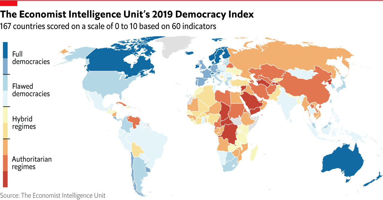 «The Economist». Թուրքիան 2019թ. ժողովրդավարության ինդեքսում զբաղեցրել է 110-րդ հորիզոնականը