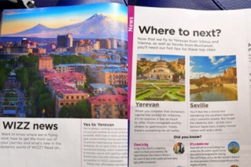 Ermenistan’ın başkenti, "Wizz Air" şirketinin dergisinde tanıtıldı