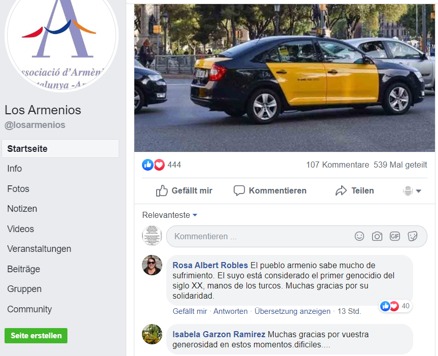 Barcelona'da Ermeni şoförler, sağlık personeline ücretsiz taksi hizmeti öneriyor