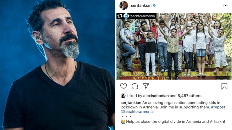 Serj Tankian Ermenistan ve Karabağ’da çocukların uzaktan eğitim alması için destek çağrısı yaptı