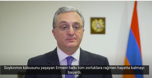 Ermenistan Dışişleri’nden 24 Nisan mesajı: 105 yıl önce Ermeni halkı canilerin zalim barbarlıkları karşısında yalnız ve savunmasız kaldı