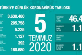 Թուրքիայում Covid-19-ի դեպքերի թիվն անցել է 205․000-ը