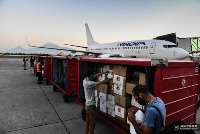 İnsani yardım taşıyan üçüncü uçak Ermenistan’dan Lübnan’a doğru yol aldı