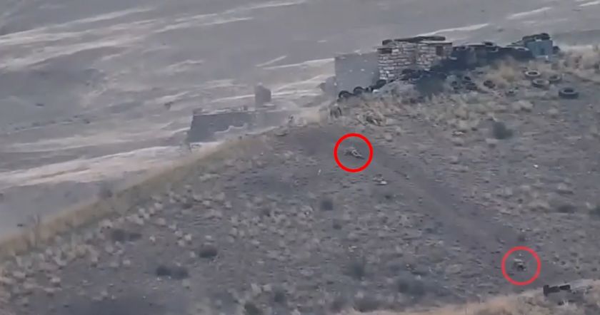 Azerbaycan güçlerinin panik içinde kaçış anları (Video)