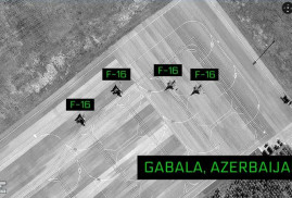 Gabala Hava Üssü'nde Türkiye'nin silahlı kuvvetlerine ait F-16 avcı uçakları var