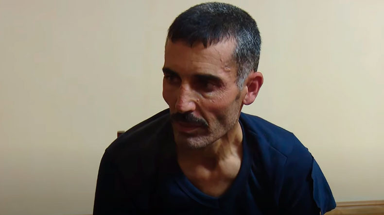 Karabağ'da esir alınan İslamcı teröristin soruşturma görüntülerini yayınladı (video)