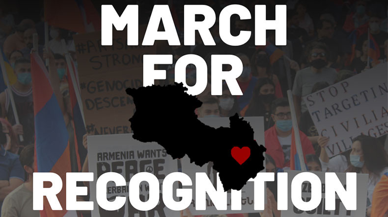 Los Angeles Ermenileri, Karabağ'ın tanınması talebiyle bir yürüyüş düzenledi