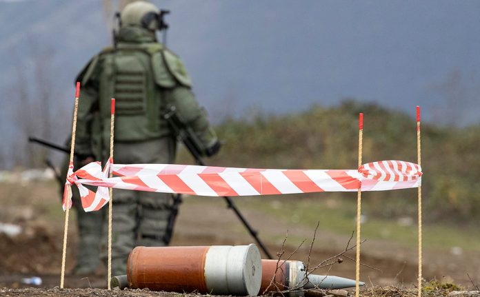 Dağlık Karabağ’da mayın patlaması sonucunda bir Rus subay yaralandı