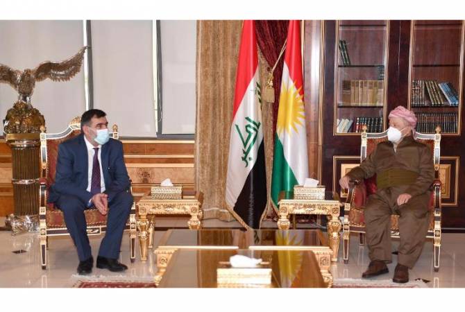 Erbil'de Ermenistan Başkonsolosu, Kürdistan Yönetimi Başkanı Barzani ile bir araya geldi