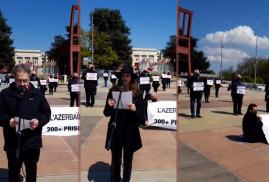 İsviçre Ermenileri, Azerbaycan'da tutulan esirlerin serbest bırakılması talebiyle protesto eylemi düzenledi (video)
