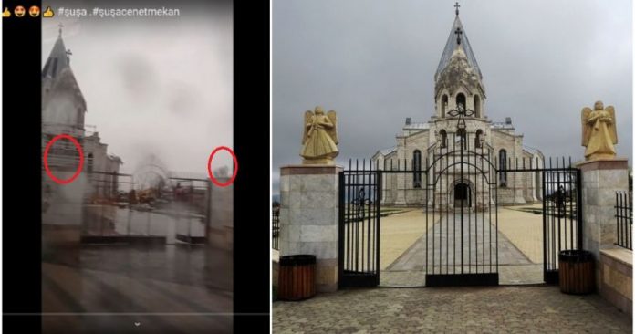 Şuşi’deki Ermeni kilisesi Azerbaycan tarafından saldırılara maruz kalmaya devam ediyor (video)