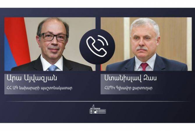 Ara Ayvazyan ile KGAÖ Genel Sekreteri Stanislav Zas arasında bir telefon görüşmesi gerçekleşti