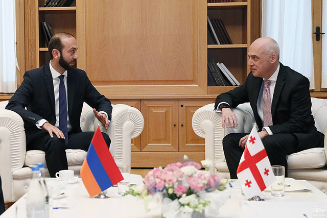 Ermenistan Dışişleri Bakanı Gürcü mevkidaşı ile bir araya geldi