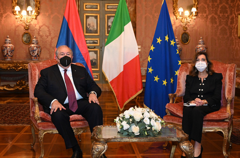 Ermenistan Cumhurbaşkanı, İtalya Parlamento Başkanı ile Ermeni esirler konusunu konuştu