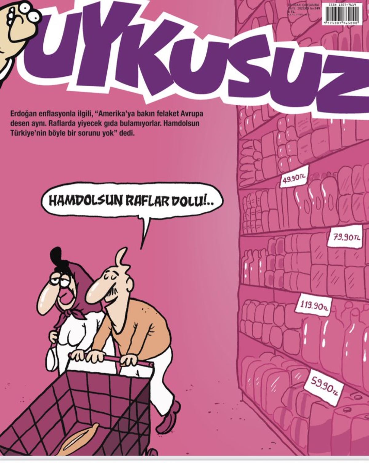 Թուրքական երգիծական հանդեսը ծաղրանկար է հրապարակել գնաճի շուրջ Էրդողանի հայտարարության վերաբերյալ