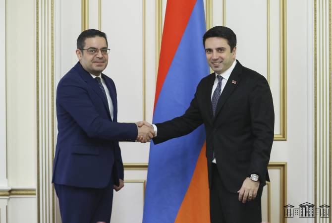 Ermenistan Parlamento Başkanı, Suriye’nin Yerevan Büyükelçisi’ni kabul etti