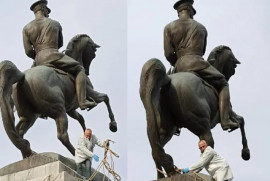 Թուրքիայում փորձել են Աթաթուրքի արձանը ցած գցել պատվանդանից