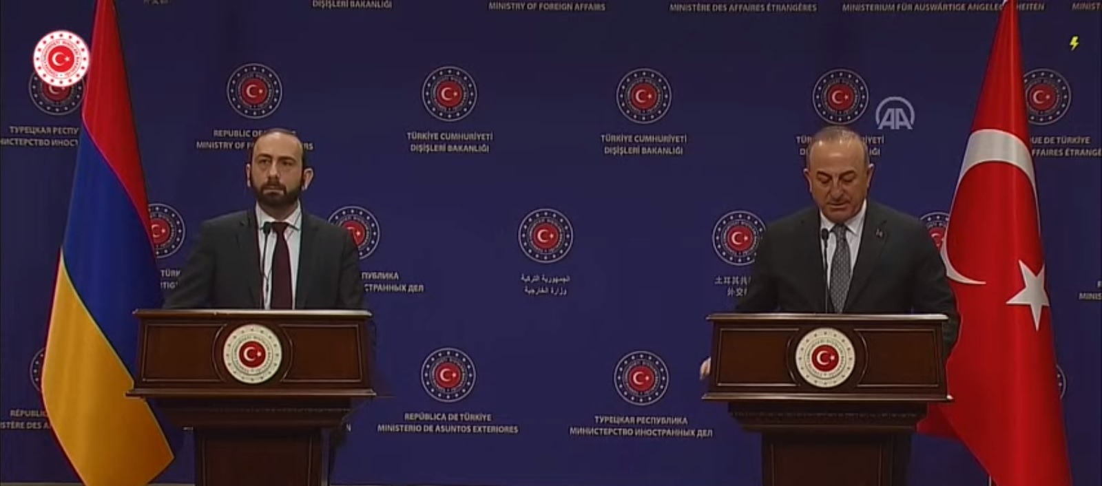 Ermenistan Dışişleri Bakanı Türk mevkidaşı ile ortak basın toplantısında konuştu (Video)