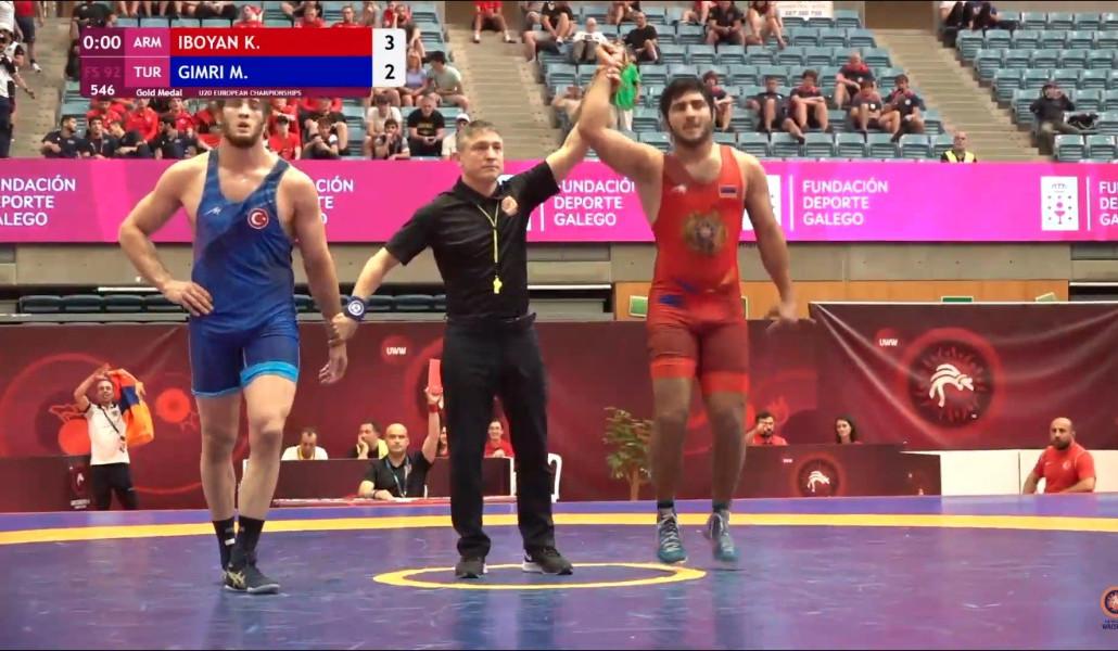 Ermeni güreşçi, Türk rakibini yenerek, altın madalya kazandı (Video)