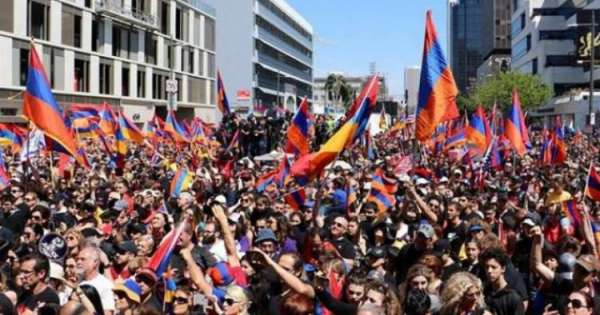 ABD'deki Ermenilerden Artsakh'ın ablukası için Azerbaycan'a protesto! (Video)