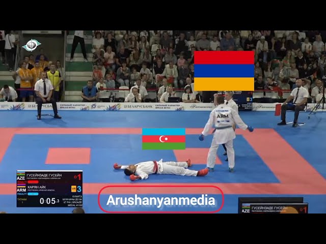 Ermeni karateci Azerbaycanlı rakibini nakavtla yendi (VİDEO)