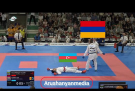 Ermeni karateci Azerbaycanlı rakibini nakavtla yendi (VİDEO)