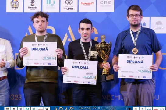 Ermeni satranççı,16’ıncı Arad Açık Grand Prix Romanya Klasik Turnuvasında birincilik kazandı