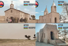 Azerbaycanlı barbarları işgal altındaki Ermeni anıtlarını yok ediyor (Foto)