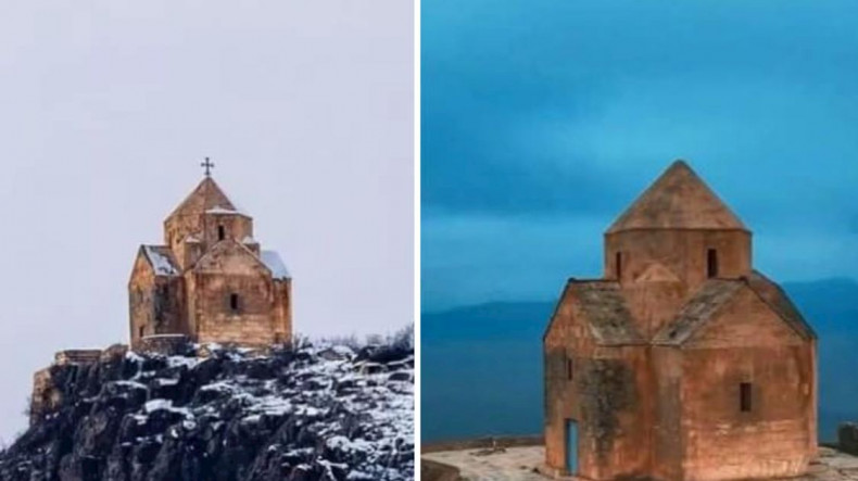 Azerbaycanlılar Artsakh'taki Vankasar kilisesindeki haçı kaldırdı