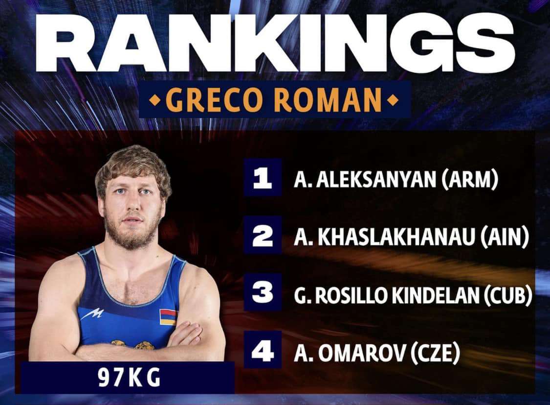 Ermeni güreşçi Artur Aleksanyan United World Wrestling sıralamasında birinci sırada