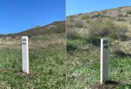 Ermenistan ve Azerbaycan devlet sınırında 20 sınır taşı yereleştirildi